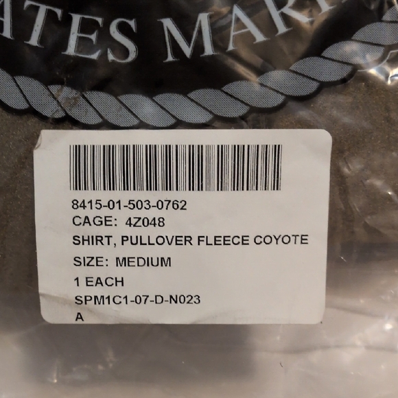 USMC Pullover Fleece Men's Size Medium - Picture 3 of 4